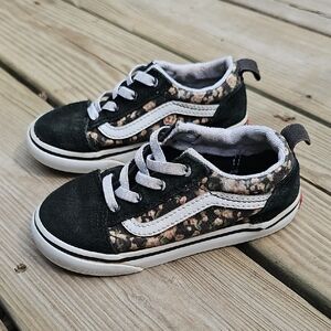 Vans Kids Black and Camo Sneakers